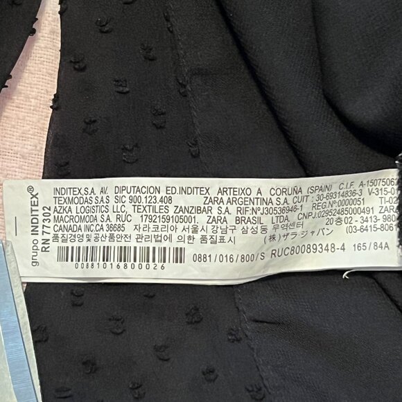 Boho Babydoll Zara Trafaluc Collection Black Embroidered Floral Top, Women's S - Picture 5 of 6